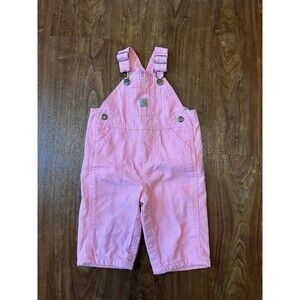 Carhartt Pink Bib Overalls Cotton Lined Canvas Baby Toddler Girls Size 6 Months